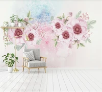 xue su custom wallpaper 3d5d8d stylish personality wallpaper wall covering nordic simple small fresh flower background wall