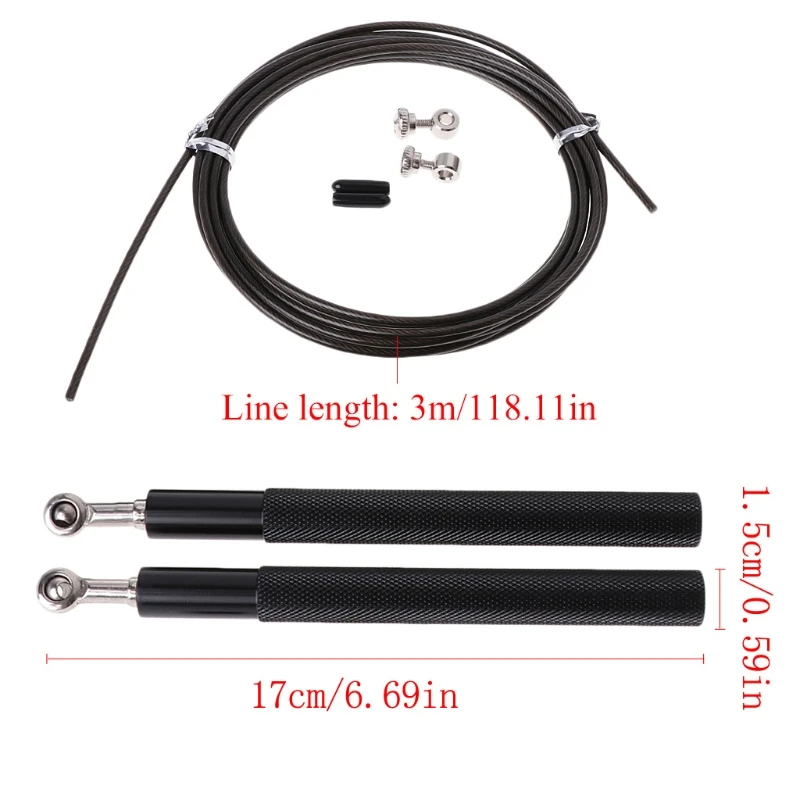 

Q1FF 360 Swivel Ball Bearing Rope Skipping Gym Fitness MMA Boxing Training Adjustable Steel Wire Jump Rope Aluminum Handle
