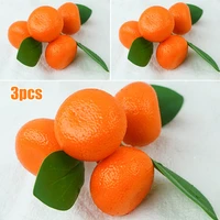 3 branches artifical oranges 3 7cm set fake fruit lifelike simulation orange for home kitchen 2021 new