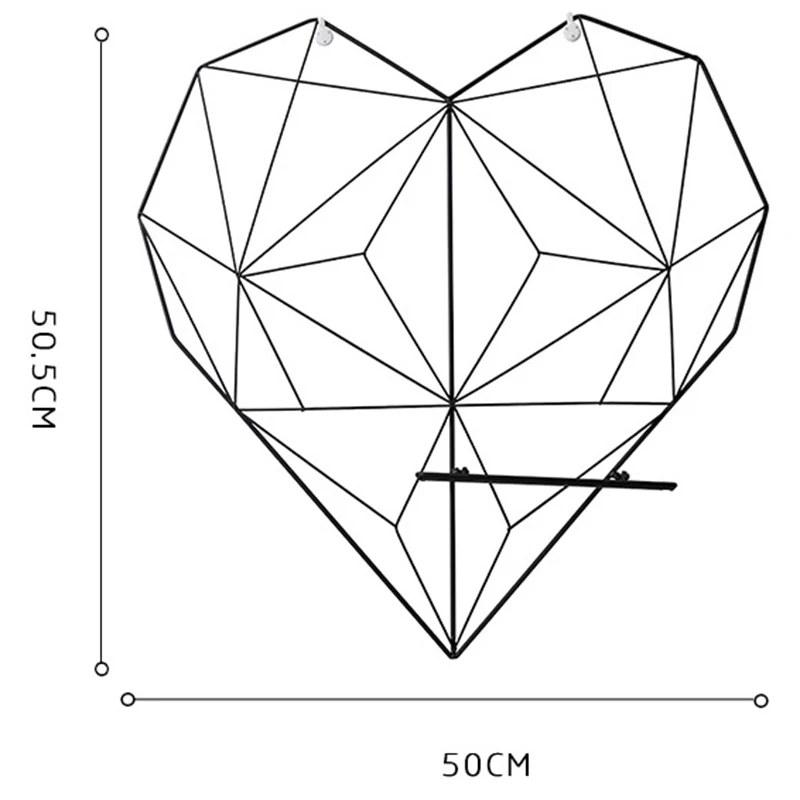 Настенная полка в форме сердца подвесное украшение металлическая сетка