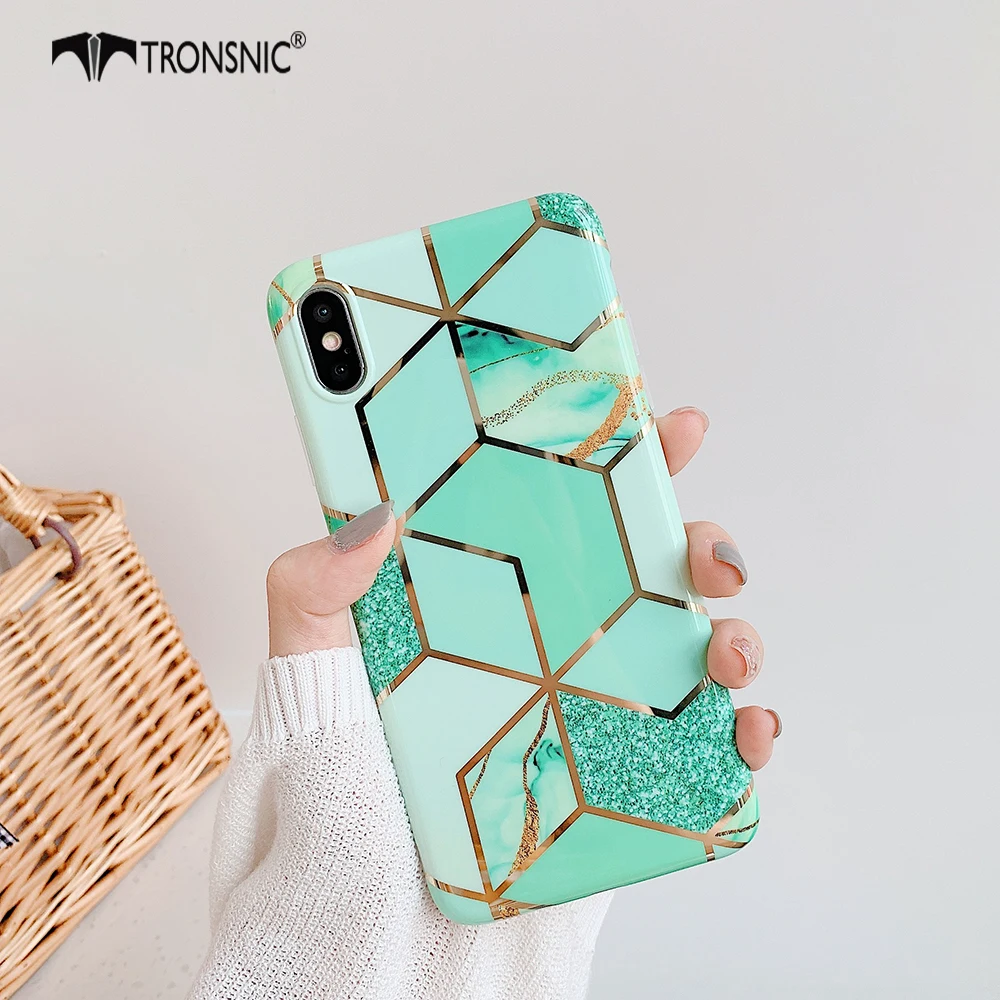 Мраморный Золотой Гальванизированный чехол для телефона iPhone 11 Pro Max XR XS MAX мягкий