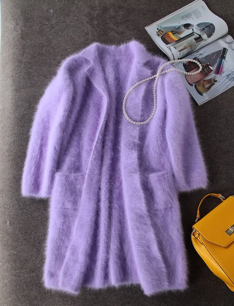 Женский длинный кардиган из норкового кашемира утепленный Осень-зима 2021 |