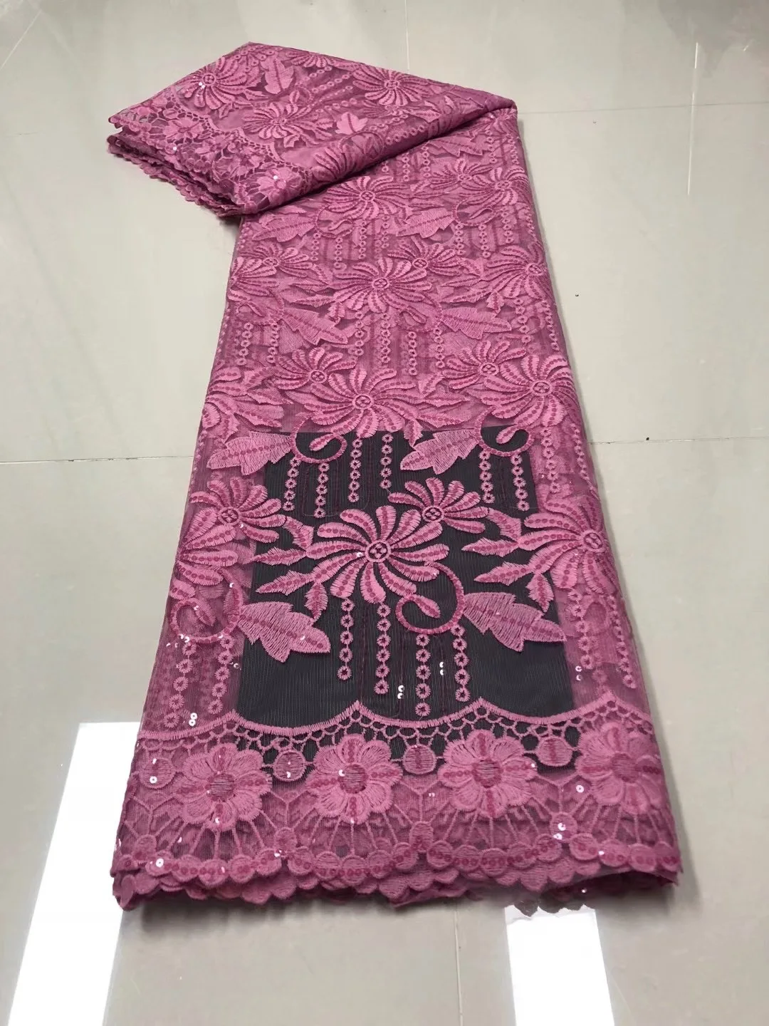 Оптовая продажа африканская Тюлевая кружевная ткань с блестками 2021 синяя