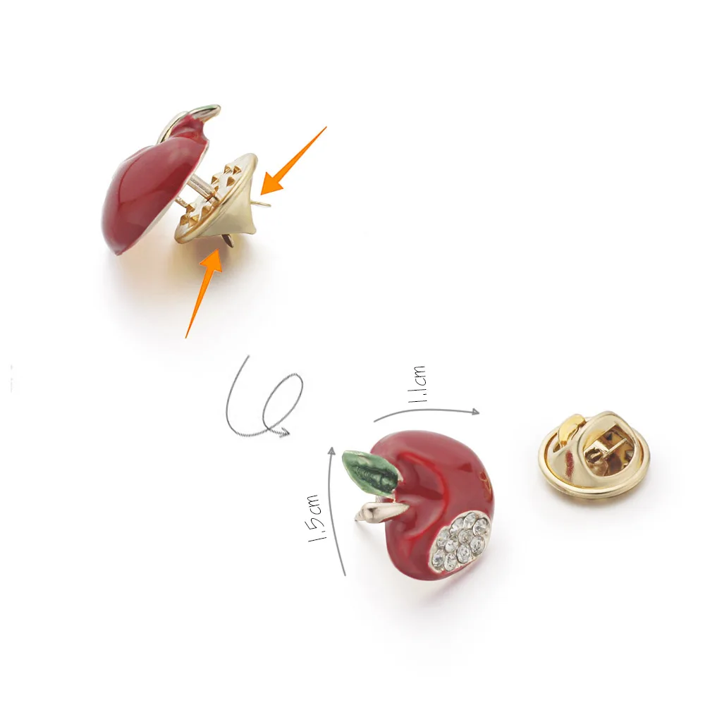 Dalaful Милая женская рубашка воротник брошь булавки красный кристалл украшение