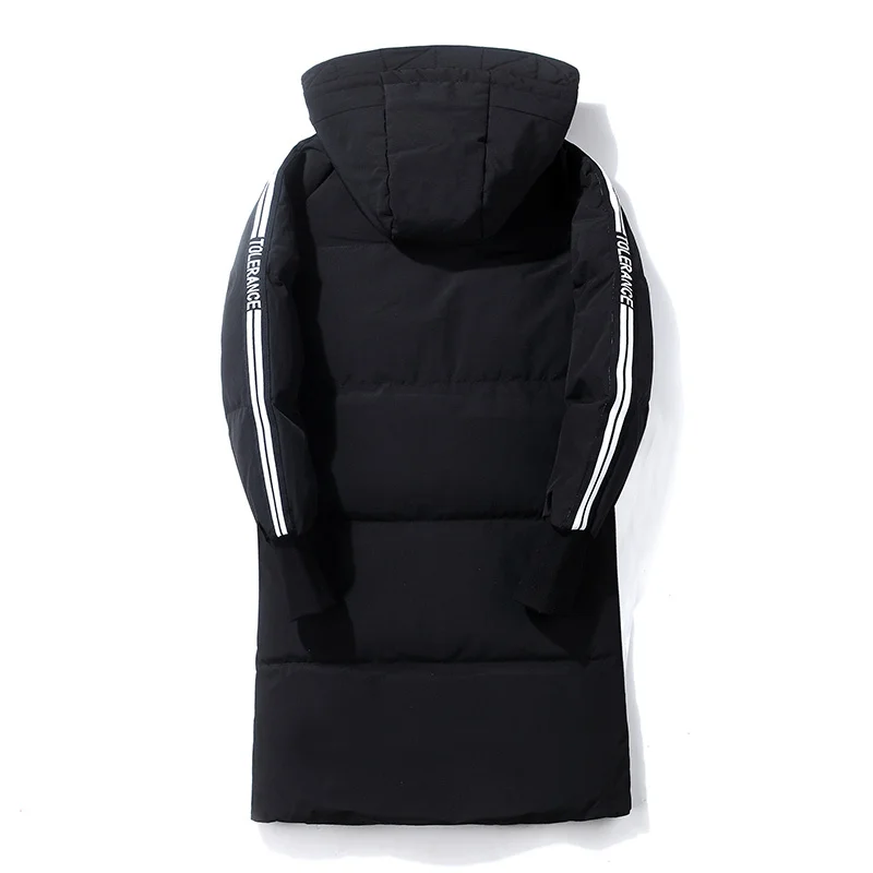 Зимняя утепленная куртка на белом утином пуху Мужская зимняя парка средней длины