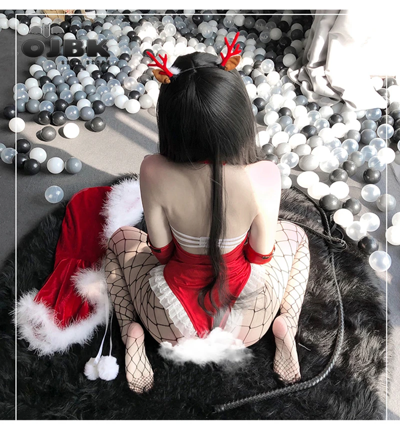 

Red Christmas Princess Cosplay Costumes Sexy Bodysuit With Shawl Gloves Stocking Open Chest Outfit Temptation Anime Hot Set