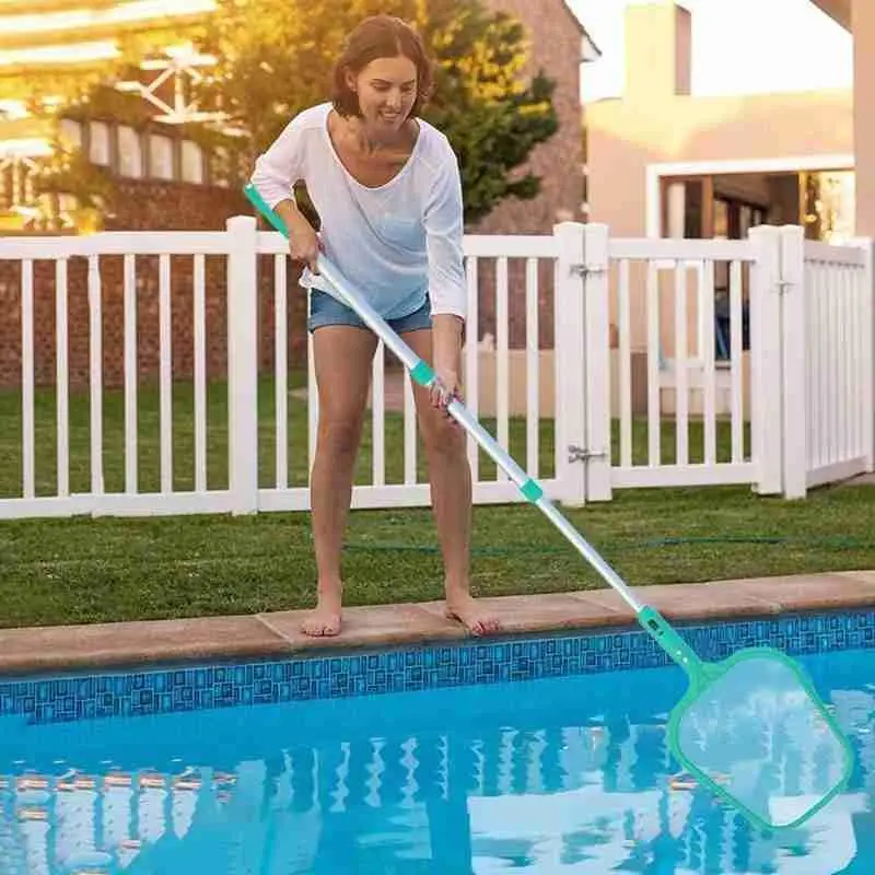 

1 Pcs Pool Cleaning Net with Adjustable Telescopic Net Leaf Pole Net Pond Pool Garbage Skimmer Cleaning Fine Fish Skimmer L J4S4