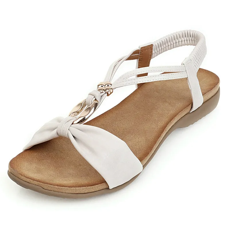 Летние босоножки Женская обувь Повседневная на плоской подошве с металлическим