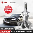 Bullvision H4 H7 светодиодный 9005 лм Противотуманные фары H11 H1 фасветильник HB3 HB4 H8 H9 Фонарь 12 В 9006 безвентиляторная Диодная лампа для автомобиля