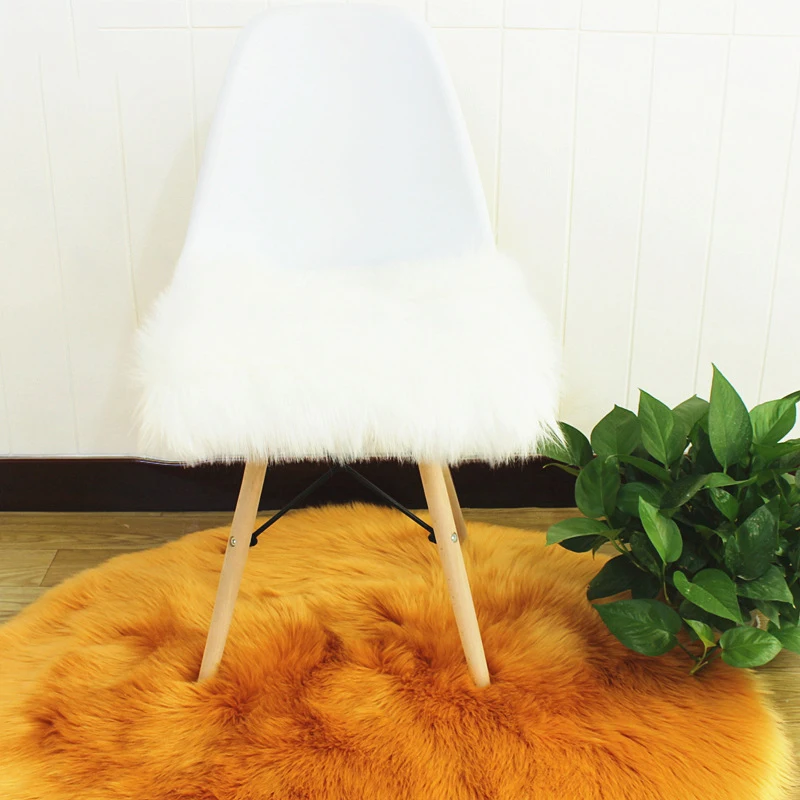 Faux Fur Chair Cushion Square Home Decorated Office Zipper Soft Warm Plush Pillow For Padchair Chairs sofa cushion | Дом и сад