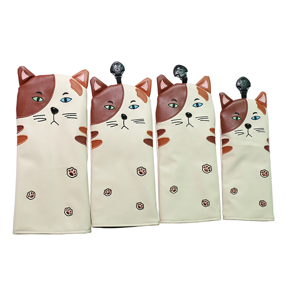 

Customed Cat Golf Driver Fairway Woods For Man Women PU Leather Cartoon Style Lovely Golf Headcover