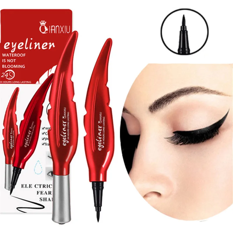 Перьевая подводка для глаз длинная Водостойкая Подводка легко носить жидкий