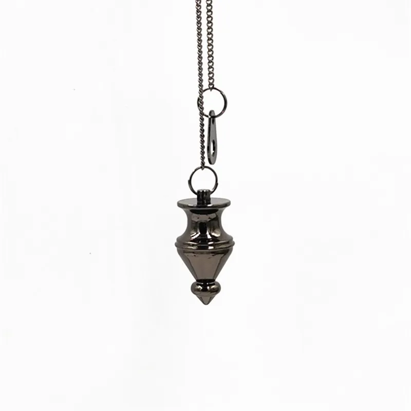 Pendulum pendant Reiki Copper Pendulums for Dowsing Divination Wicca Chakra Reiki Healing Pyramid Pendant Chakra pendulo Amulet - Metal color: Rose Gold Color
