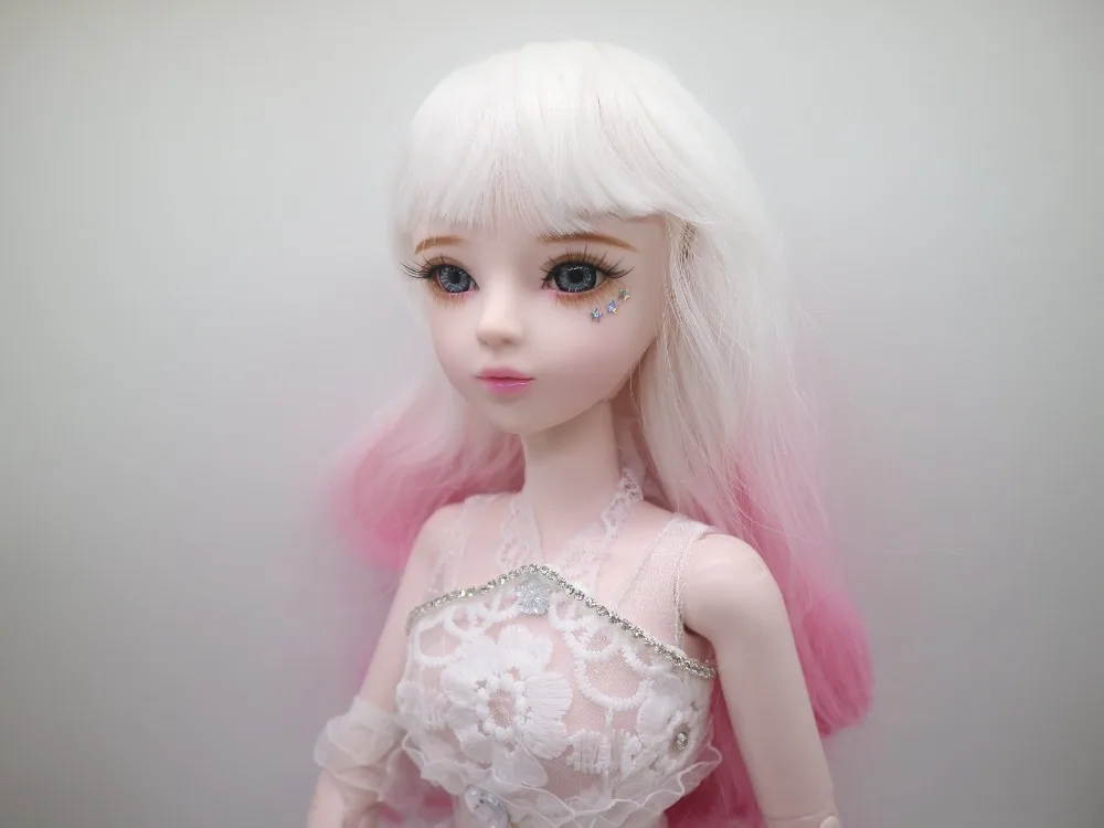 NEW 1/3 BJD Doll 56cm adult sex female Plastic joint moveable doll includes the doll clothes and shoes pink hair