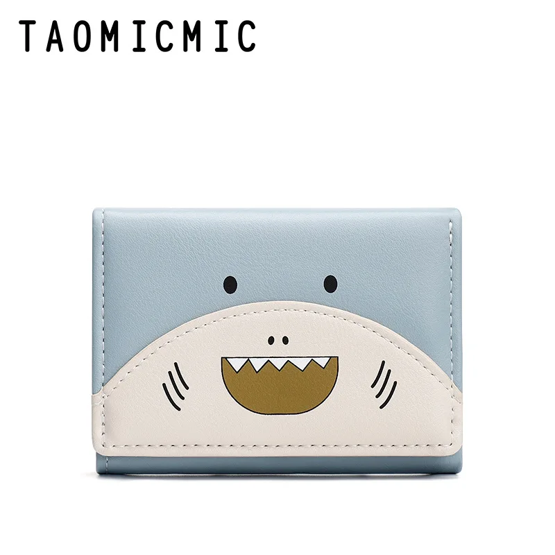 

New style ladies wallet casual short PU three-folding student wallet cute cartoon multi-card girl daily travel coin purse