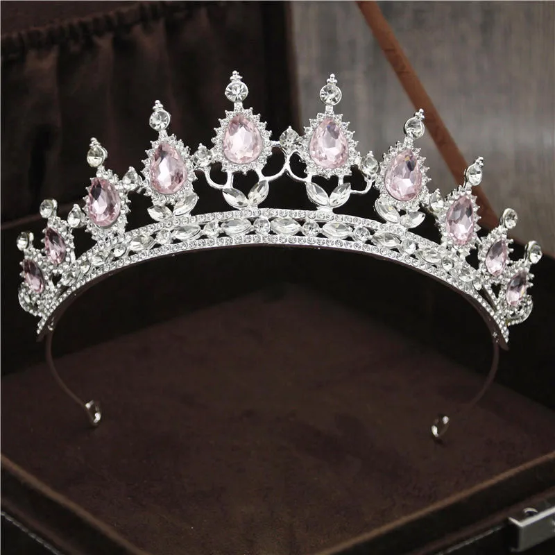 Silver Pink Роскошные серебряные Кристальные Звезды Повязки для волос винтажные Стразы Свадебная Корона-Тиара повязка для волос Свадебная Ювелирная тиара De Noiva Мода - Окраска металла: Silver Pink
