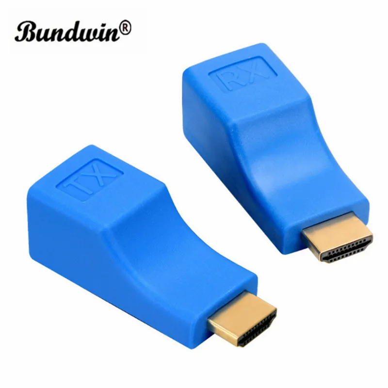 Bundwin 1 пара HDMI совместимый удлинитель 4K 4 30M для RJ45 через Cat 5e/6 сетевой LAN Ethernet