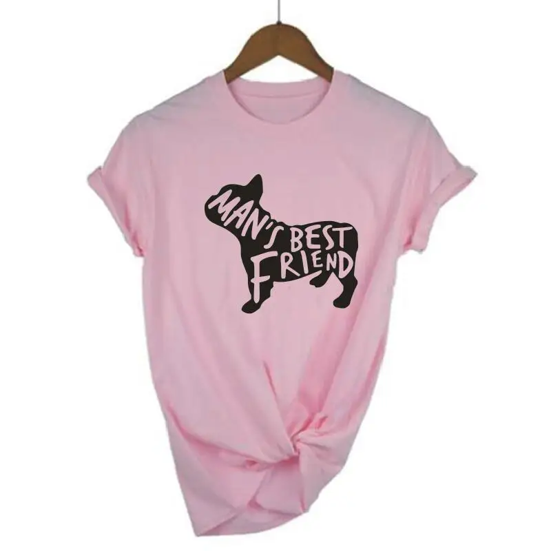 Женская футболка Французский бульдог Собака мопс мужская с принтом Лучший Друг