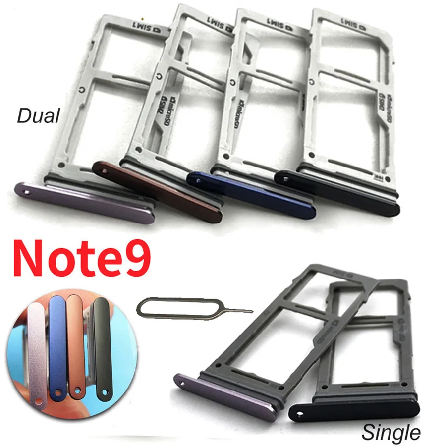 

Для Samsung Galaxy Note 9 Note9 N960 устройство для чтения SIM-карт держатель для Sim-карты слот для Sim-карты Запасные части лоток для двух и одинарных SIM-карт