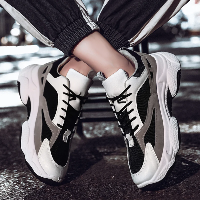 

Повседневная обувь, мужская обувь для бега, стильные кроссовки, мужские Разноцветные сшитые парные туфли, Спортивная мужская обувь