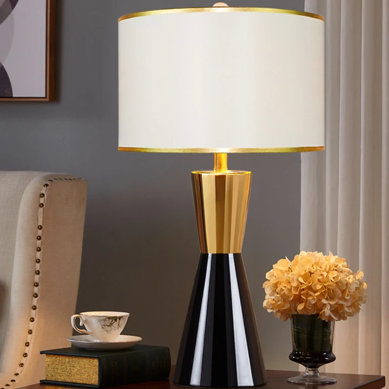 Роскошный керамический тканевый светодиодный светильник настольная лампа