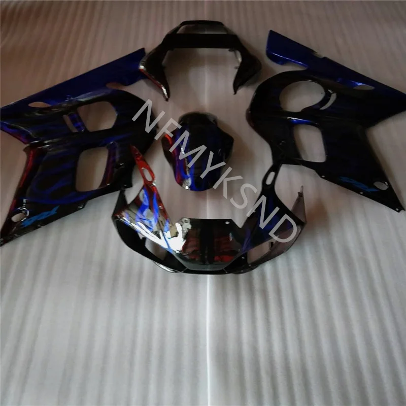 

Motocycle Plastic parts for YAMAHA R6 fairing kit 1998 1999 2000 2001 2002 YZF R6 black blue flames fairings 98-02 bodywork