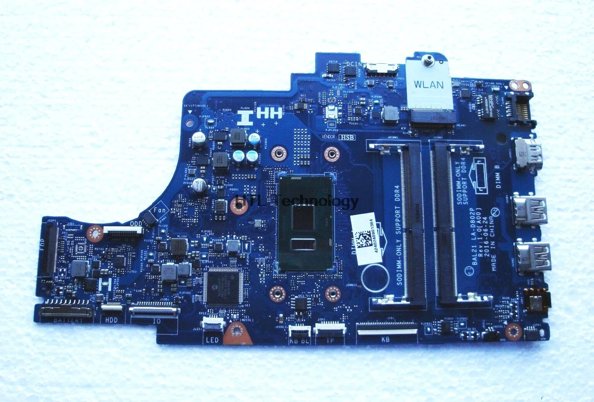 

Материнская плата для ноутбука Dell Inspiron 15 5567 BAL21 LA-D802P CN-081YW5 081YW5 I7-7500U Процессор DDR4 материнская плата