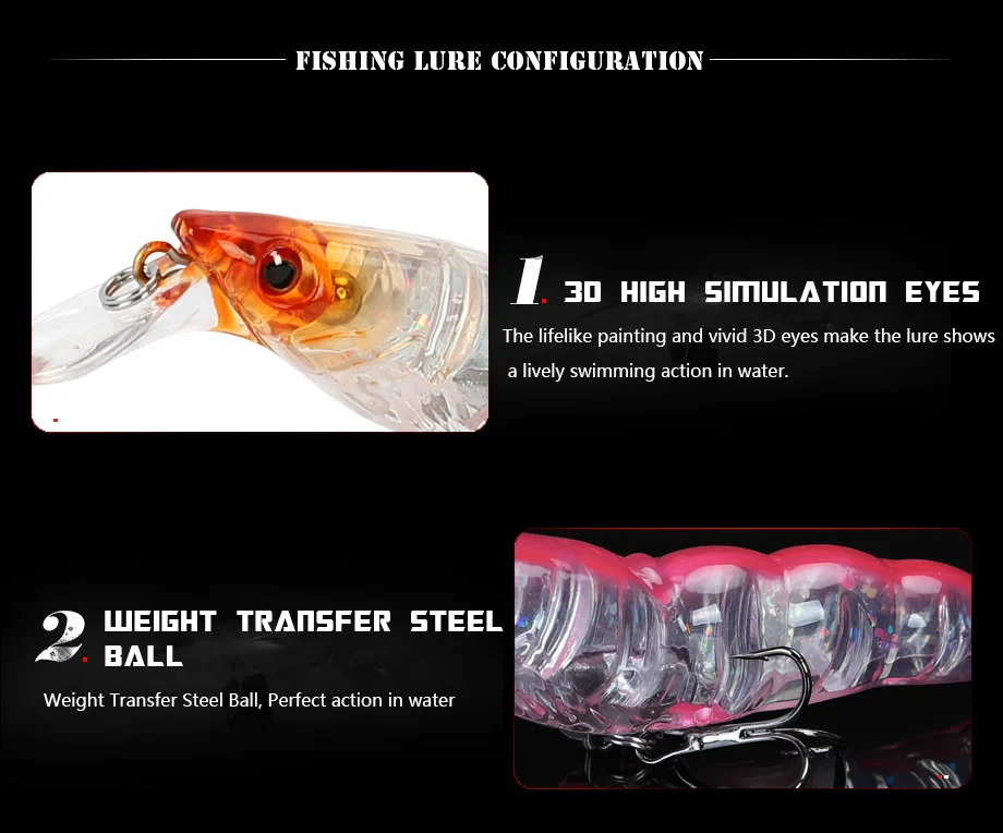 New Simulation Shrimp Fishing Lure 10cm 13g Hard Bait 3D Eyes Crankbait Wobblers Carp Fishing Peaca Bass Fishing Tackle