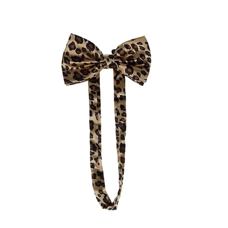 

Men Women Suspender Bow Tie Set 2.5cm Wide Animal Leopard Print Adjustable 3 Clip-on Y-Back Elastic Belt Braces Bowtie