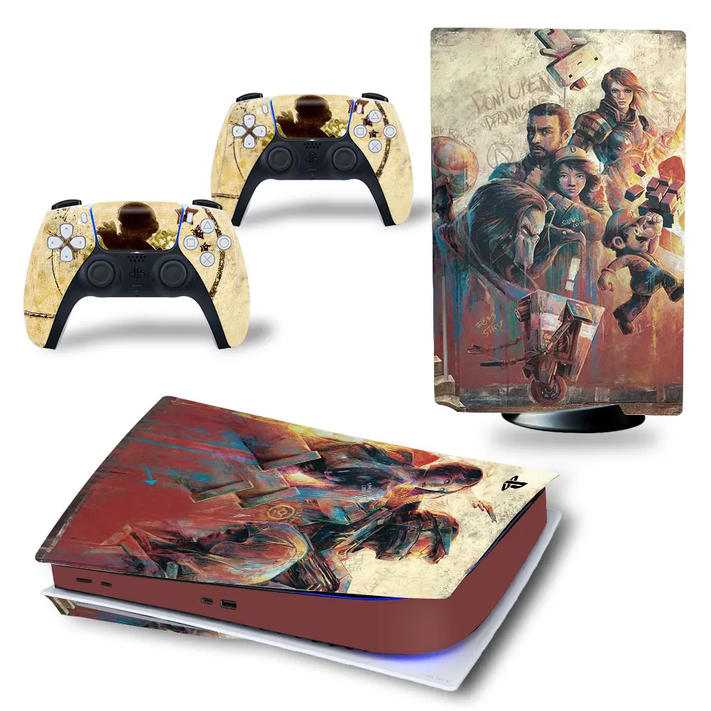 

Новый PS5 дисковое издание кожи Стикеры наклейка кожного покрова для Игровые приставки 5 консоли и 2 контроллеры PS5 диск кожи Стикеры