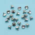 100 шт стеклянные хрустальные двойные колпачки с заклепками для ногтей, кожевенное ремесло, сумки для обуви, принадлежности для рукоделия 5 мм 6 мм 7 мм 8 мм 9 мм 10 мм