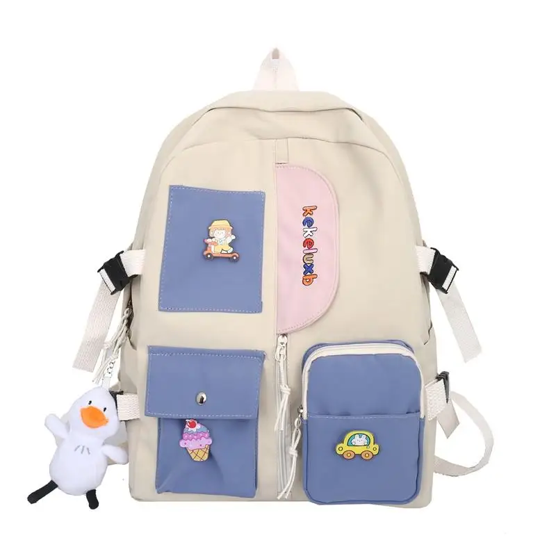 

2021 Korean Style Women's Backpack Waterproof Anti-theft High-value Schoolbags Large-capacity Computer School Bag