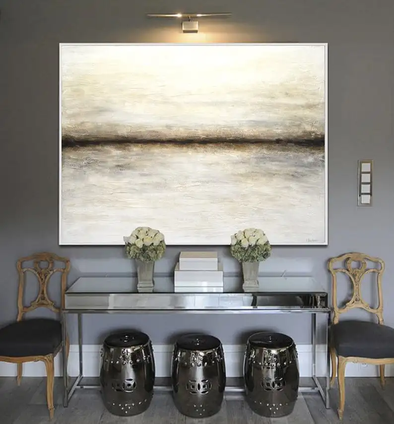 

Large abstract art painting textured painting neutral contemporary oil painting artwork palette knife