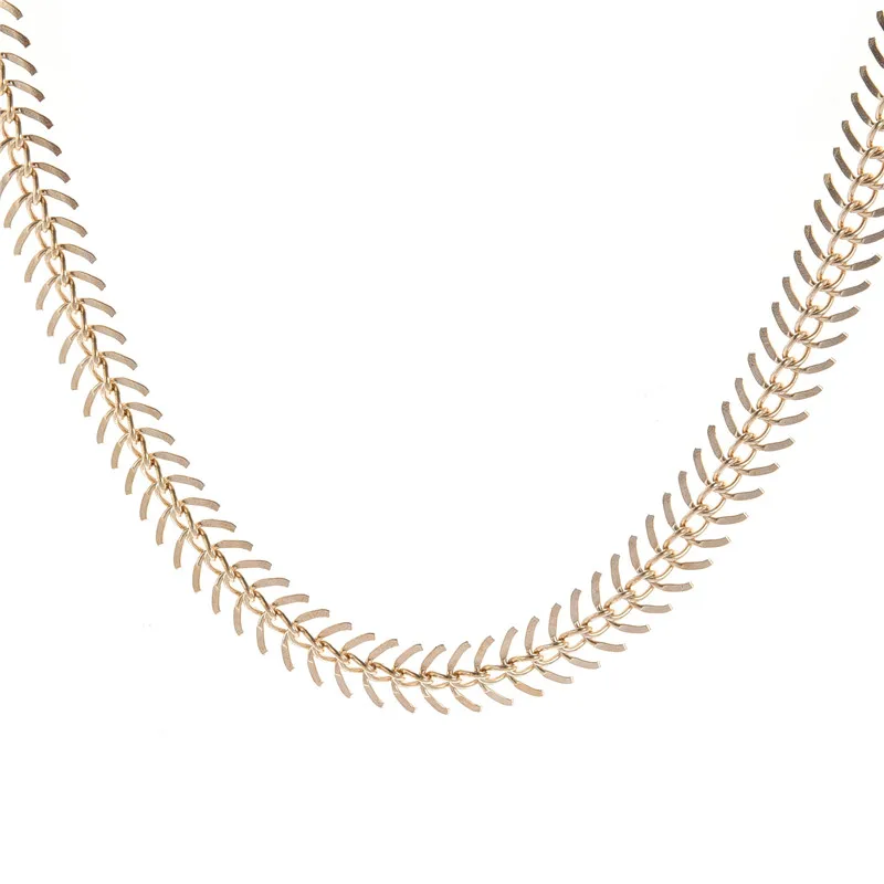 Fashion Simple Chian Fish scale Choker Necklace Women New Gold Color Short Collar Bib Neckalce Jewelry Trendy Accessories Femme | Украшения