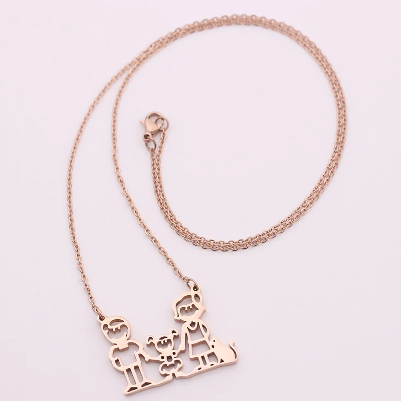 Новый продукт семья из трех ожерелий девушка и кошка ювелирные изделия для члена