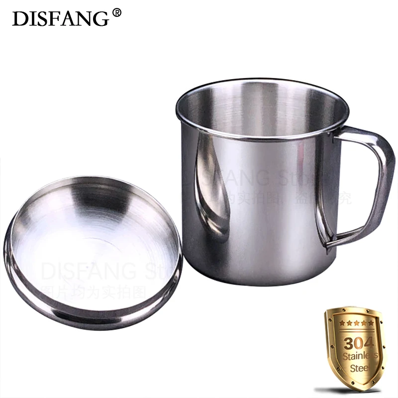 

Чашка из нержавеющей стали с надписью, с ручкой