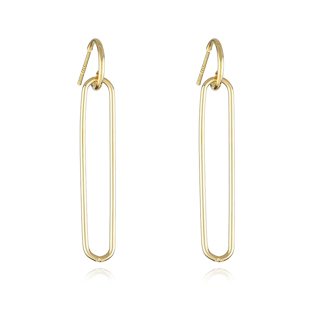 

Trendy Gold Color Simple Small Geometric Stud Earrings Long Hanging Earrings For Women Korea Simple Jewelry