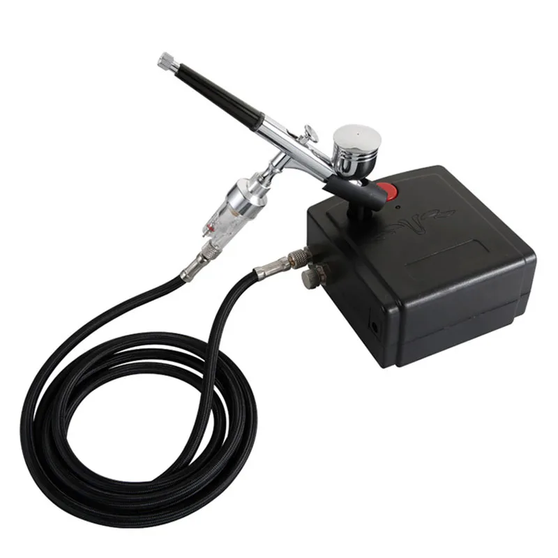 

Mini Auto Stop Double Action Airbrush Air Pump Set Model Spray Paint Nail Art Tattoo