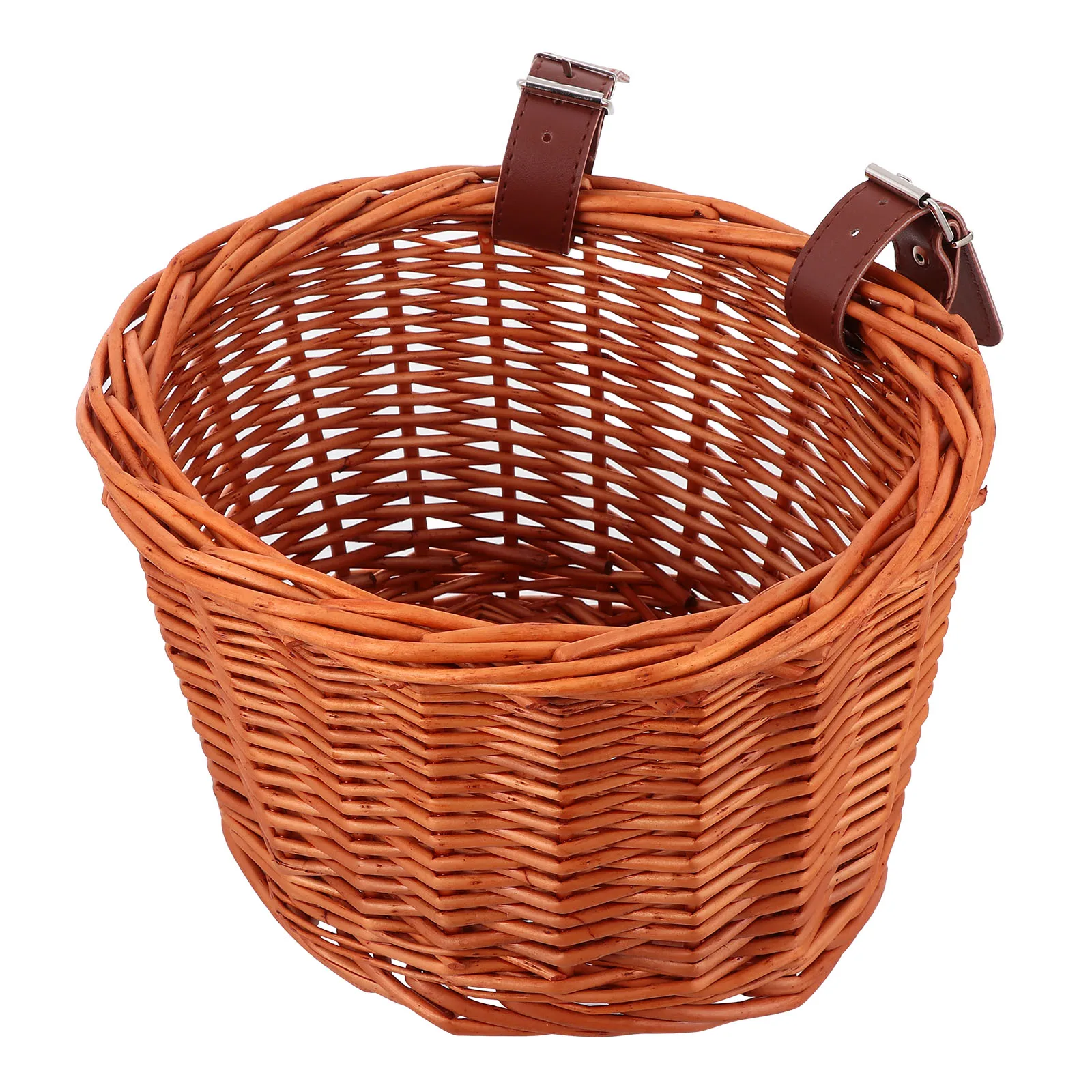 

2021 High Quality Rattan Bike Basket Front Pannier Bag Practical Multi-Functional Bicycle Scooter Handlebar Storage Container