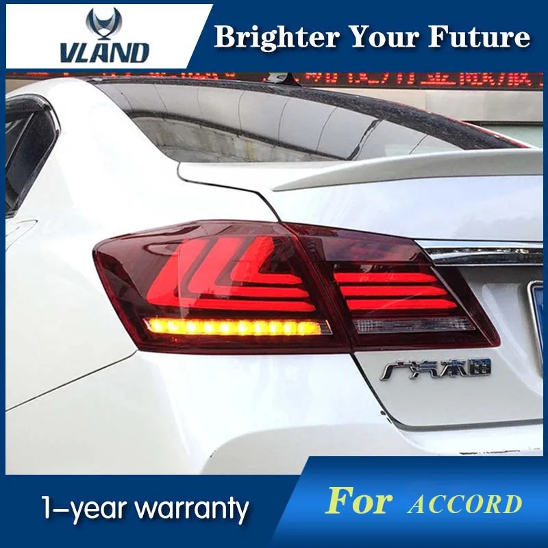 Vland светодиодные задние фонари красного и черного цвета для Honda Accord Sedan 2013 2015