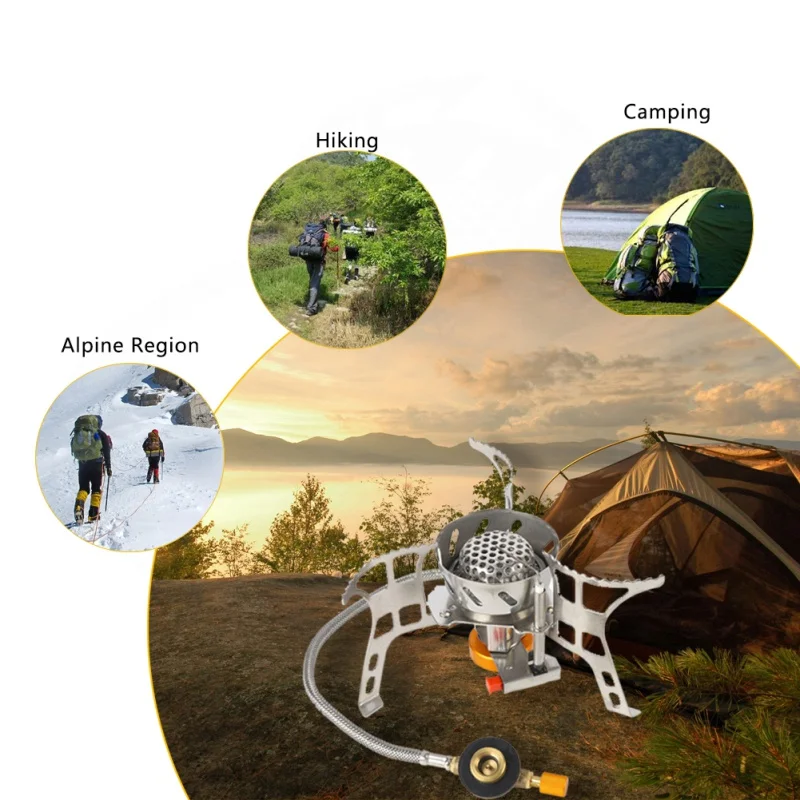 

2900W Camping Gas Stove Outdoor Cooking Gas Adapter Adaptor Conversion Portable Foldable Windproof Split Gas Cooker