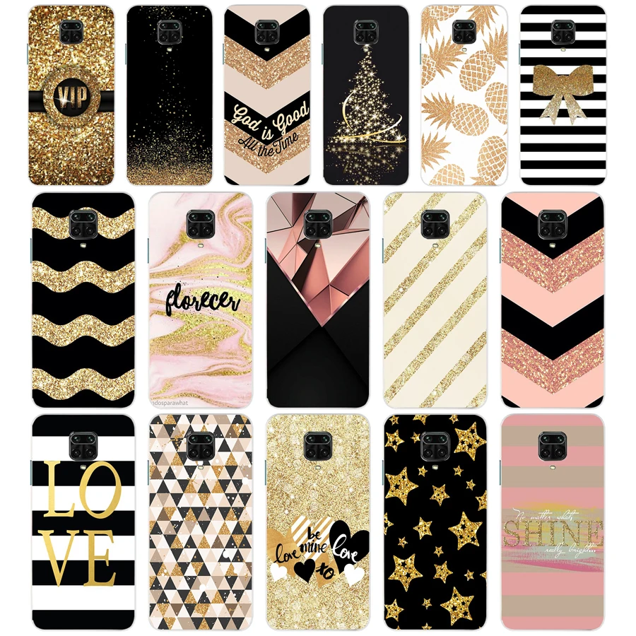 

37 gold pink black Glitter Wave gift Soft Silicone Tpu Cover phone Case for Xiaomi Redmi 9 9A Note 9 9 Pro MI 9 SE Lite case