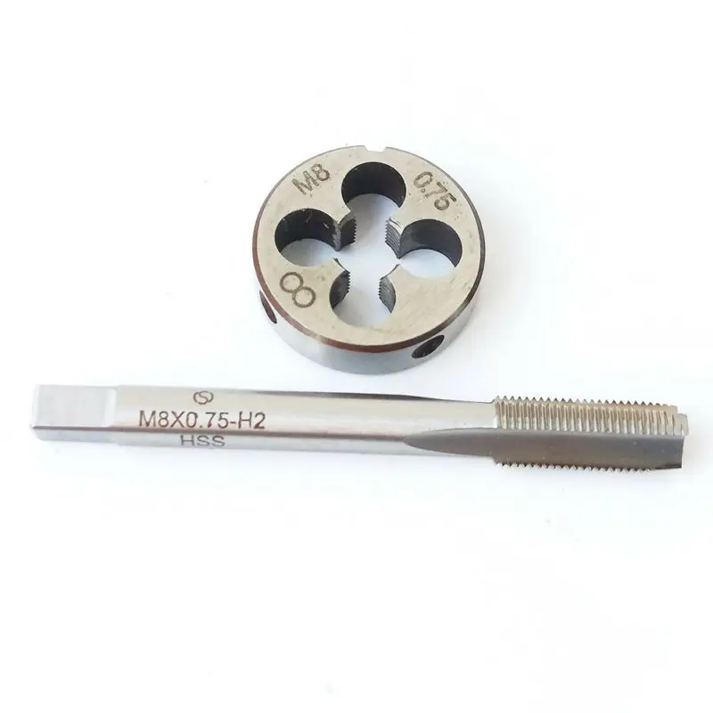 

Tap Die Metalworking Supplies Workholding HSS M8 X 0.75mm Toolholding Silver