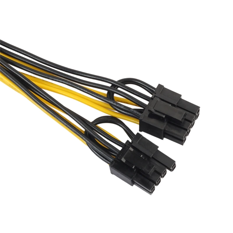 

11.8in 6pin Female to Dual 8pin Male Graphics Card Connector PC Power Cable,Splitter Extension Cord for Graphic Card CPU
