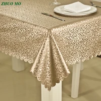 luxury waterproof anti hot oil table cloth jacquard printed flower tablecloth pattern checked rectangular round table cloth