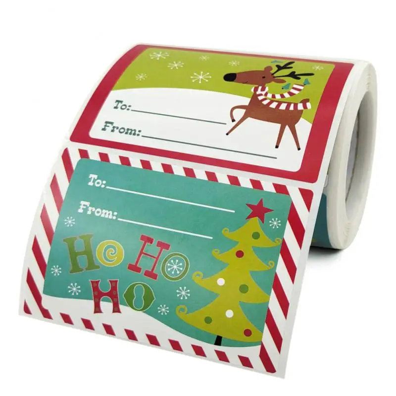 

250pcs Kraft Paper Christmas Gift Labels Stickers Santa Snowman Label Stickers For Gift Wrapping Package Card Wrapping Party