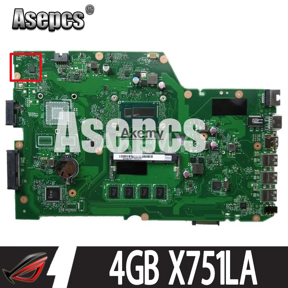 Asepcs I5 4210/4200U 4GB X751LA материнская плата REV: 2 0 для Asus X751L X751LD X751LX X751LK K751L ноутбука