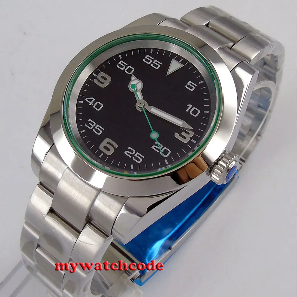 39mm Bliger Sterile Black Dial Luminous Mark Sapphire Glass Automatic 316L Stainless Steel Silver NH35A MIYOTA 8215 Watch Men | Наручные