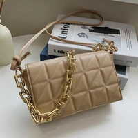 purses and handbags luxury designer small flap baguette shoulder bags for women 2021 thick metal chain leather crossbody bag sac