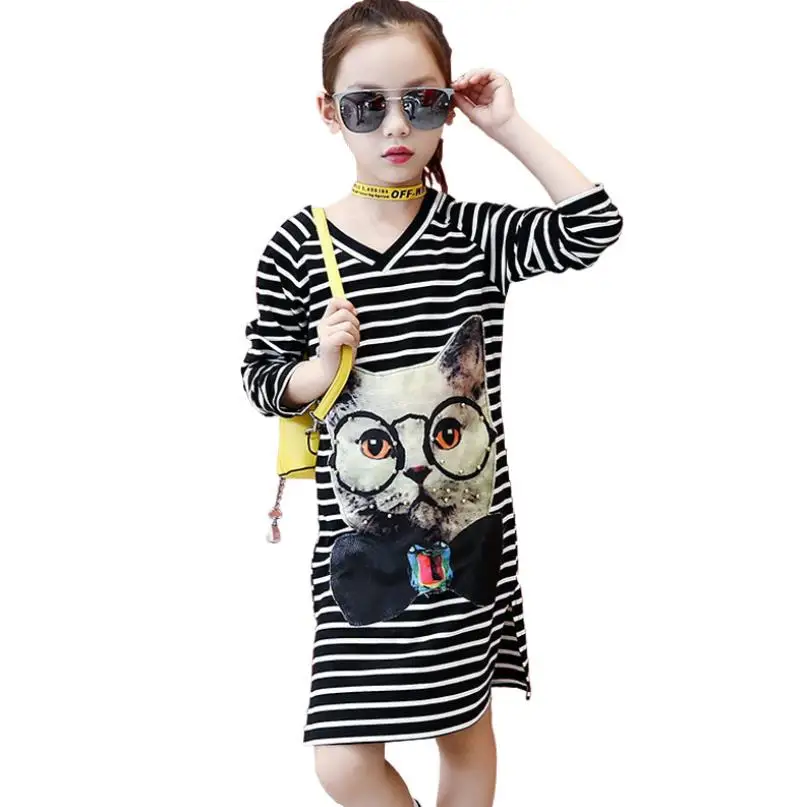 Осень 2019 хлопковые детские футболки модные топы с длинными рукавами и круглым